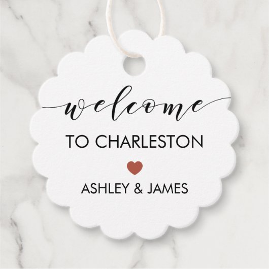 Bruiloft Welkomstgeschenk Label, Hotelgasten, Terr Bedankjes Labels (Voorkant)