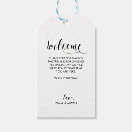 Bruiloft Welkomstgeschenk Label - Kraft Cadeaulabel (Voorkant)