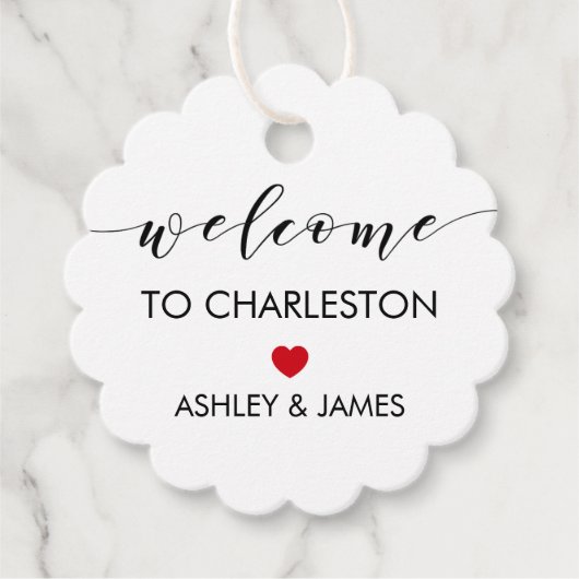 Bruiloft Welkomstgeschenk Labels voor hotelgasten, (Voorkant)