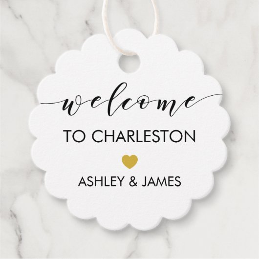 Bruiloft Welkomstgeschenk Labels voor hotelgasten, (Voorkant)