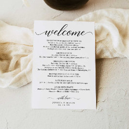 Bruiloft Welkomstreisbrief - Hotel Bag Programmakaart