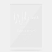Bruiloft Welkomstscript Handtekening Acryl Bord (Voorkant)