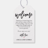 Bruiloft welkomsttas Labels geborsteld Cadeaulabel (Voorkant)