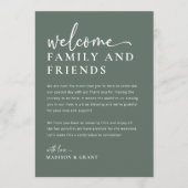 Bruiloft Welkomsttas Letter & Weekend Tijdlijn Kaa Menu (Voorkant)