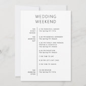 Bruiloft welkomsttas. Weekendreisschema Kaart (Achterkant)