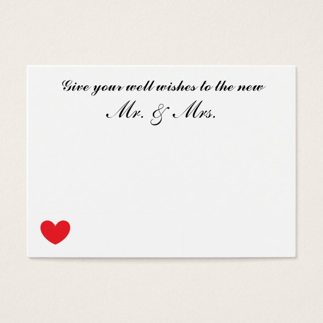 Bruiloft "Well Wishes" Kaarten Visitekaartjes (Voorkant)