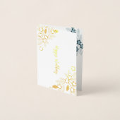 Bruiloft wenskaart Elegant bloemmotief Folie Kaarten (Voorkant)