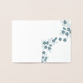 Bruiloft wenskaart Elegant bloemmotief Folie Kaarten (Binnen)