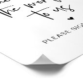 Bruiloft Wereldbol Gastenboek, Modern Minimalistis Poster (Hoek)