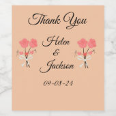 Bruiloft wijn etiketten (Enkel label)