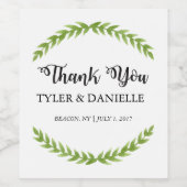 Bruiloft wijn fles gunst dank u label wijn etiket (Enkel label)