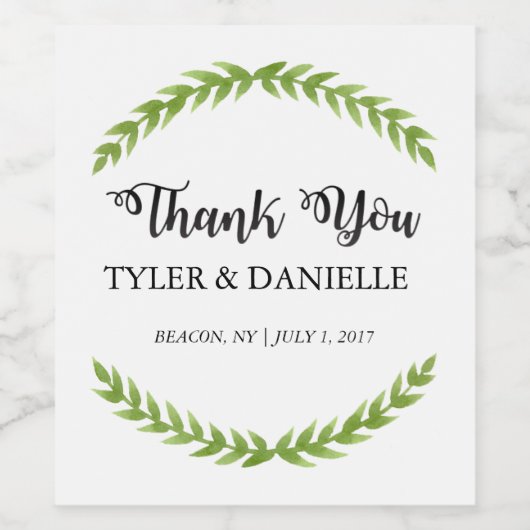 Bruiloft wijn fles gunst dank u label wijn etiket (Enkel label)