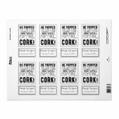 Bruiloft wijn fles label hij popped de vraag (Full Sheet)