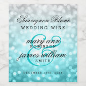 Bruiloft Wijn Label Beach Ombre Glitter Lights Etiket (Enkel label)