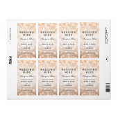 Bruiloft Wijn Label Koper Glitter Lights (Full Sheet)