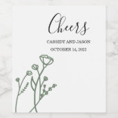 Bruiloft Wijn Label Sage Wijn Etiket (Enkel label)