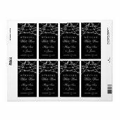 Bruiloft Wijn Label Sparkling String Zwart (Full Sheet)