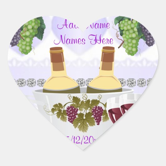 BRUILOFT WIJN LABEL STICKERS VOOR WIJNFLESSEN (Voorkant)