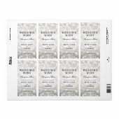 Bruiloft Wijn Label Zilveren Glitter Lights (Full Sheet)