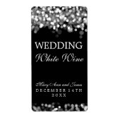 Bruiloft Wijn Label Zilveren Lichten (Voorkant)