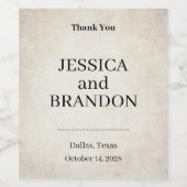 Bruiloft Wijn Monogram Label Sticker (Enkel label)