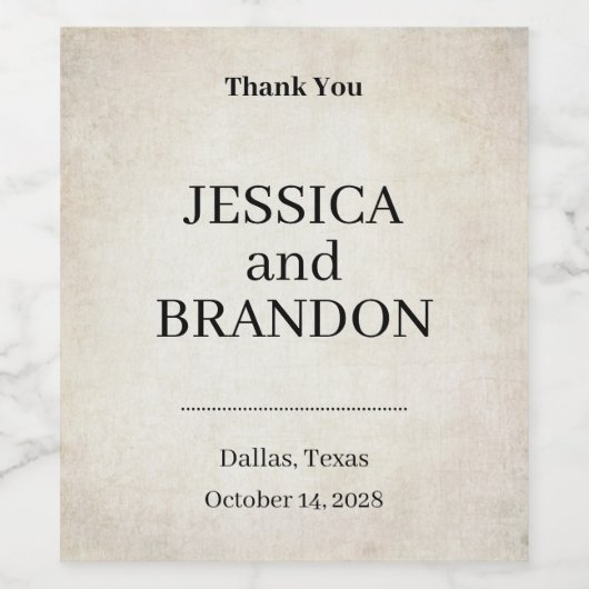 Bruiloft Wijn Monogram Label Sticker (Enkel label)