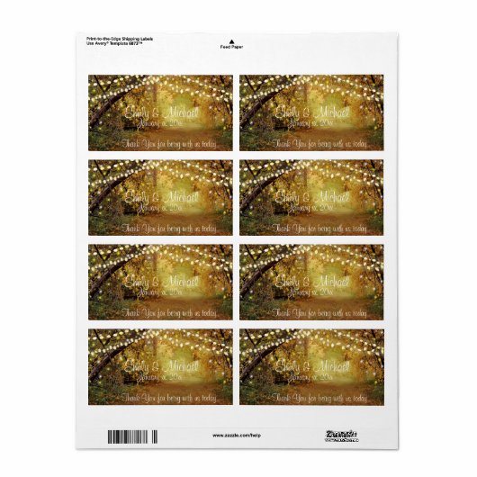 Bruiloft Wijn / Water Etiketten String Lights (Full Sheet)