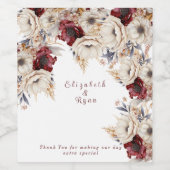 Bruiloft Wijn Wit Bourgondië Bloemen Wijn Etiket (Enkel label)