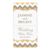 Bruiloft Wijnfles Chevron Patroon Favor Etiket (Voorkant)