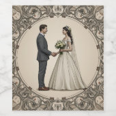 Bruiloft Wijnfles Etiketten (Enkel label)