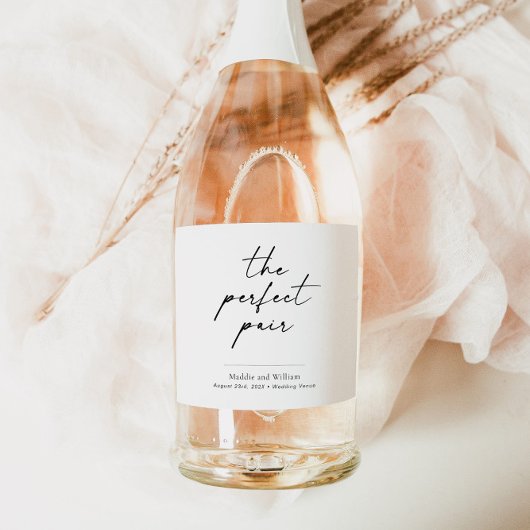 Bruiloft Wijnfles Label Sticker met Script