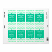 Bruiloft Wijnfles Mint Chevron Patroon Favor Etiket (Full Sheet)