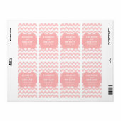 Bruiloft Wijnfles Roze Chevron Patroon Favor Etiket (Full Sheet)