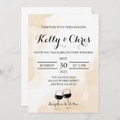 Bruiloft wijnglazen uitnodiging (Voorkant / Achterkant)