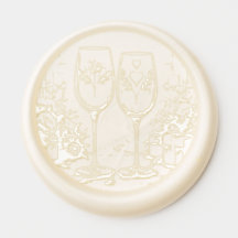 Bruiloft wijnglazen Wax Seal Stickers