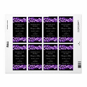 Bruiloft Wijnlabel Paarse Hollywood Glam Etiket (Full Sheet)