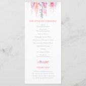 Bruiloft wijnstokken cascading waterverf koraal ro programmakaart (Achterkant)