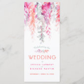 Bruiloft wijnstokken cascading waterverf koraal ro programmakaart (Voorkant)