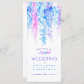 Bruiloft wijnstokken cascading waterverf paarse bl programmakaart (Voorkant / Achterkant)