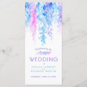 Bruiloft wijnstokken cascading waterverf paarse bl programmakaart (Voorkant)