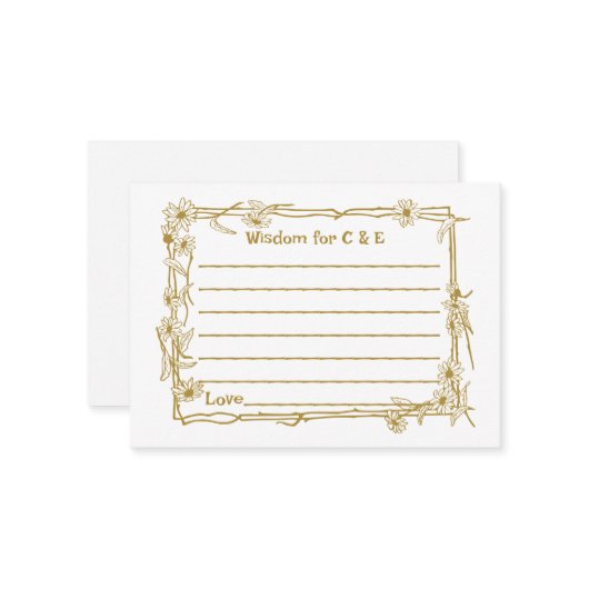 Bruiloft Wijsheid/Advies Kaart voor gasten (Voorkant / Achterkant in situ)