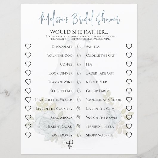 Bruiloft wil ze liever Vrijgezellenfeest spel bloe (Voorkant)