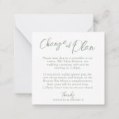 Bruiloft wildbloem monogram groene verandering van notitiekaartje (Achterkant)