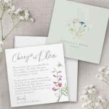 Bruiloft wildbloem monogram verandering van plan