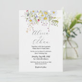 Bruiloft Wildbloemen Daisy Stijlvolle Lente Kaart (Staand voorkant)