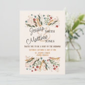 Bruiloft Wildbloemen Moderne Inspirivity Elegant Kaart (Staand voorkant)