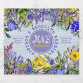 Bruiloft Wildbloemen Monogram Bloemen Bier Etiket (Enkel label)