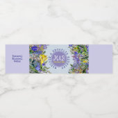 Bruiloft Wildbloemen Monogram  Bloemen Waterfles Etiket (Enkel label)