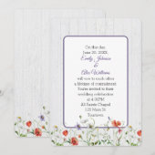 Bruiloft Wildbloemen op witgewassen hout Kaart (Voorkant / Achterkant)