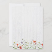 Bruiloft Wildbloemen op witgewassen hout Kaart (Achterkant)